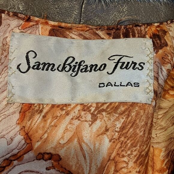 Vintage 60's Mink & Leather Coat by Sam Bifano Furs - Picture 9 of 15